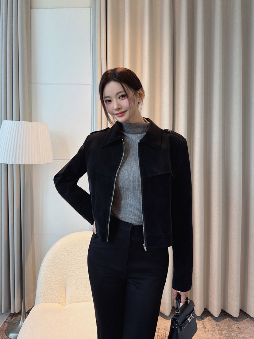 CLOTH東大門代購女裝新款人氣時尚休閑推薦熱賣真品夾克皮革CLOTH夾克圖色2黑色