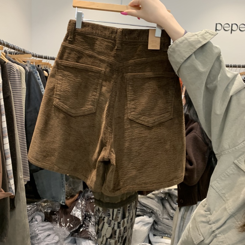 ALMOND PEPE東大門直郵女裝新款時尚人氣真品短褲燈心絨ALMOND PEPE短褲