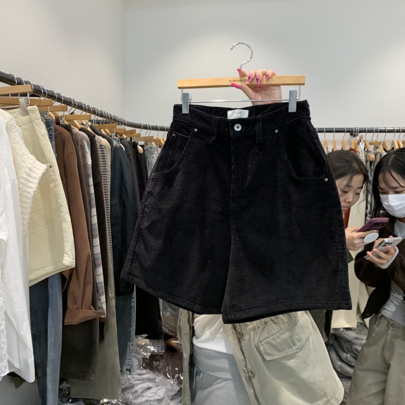 ALMOND PEPE東大門直郵女裝新款時尚人氣真品短褲燈心絨ALMOND PEPE短褲圖色3黑