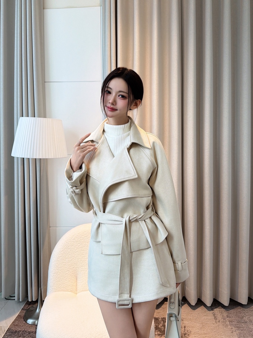 CLOTH東大門直郵女裝新品人氣時尚休閑夾克含腰帶短款麂皮CLOTH夾克