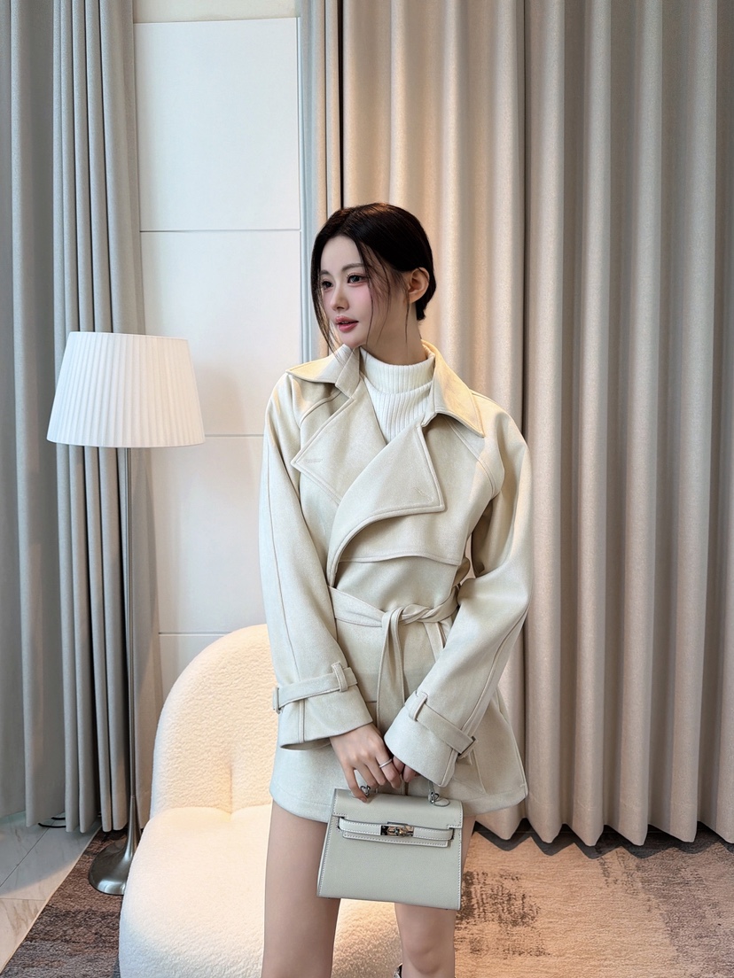 CLOTH東大門直郵女裝新品人氣時尚休閑夾克含腰帶短款麂皮CLOTH夾克