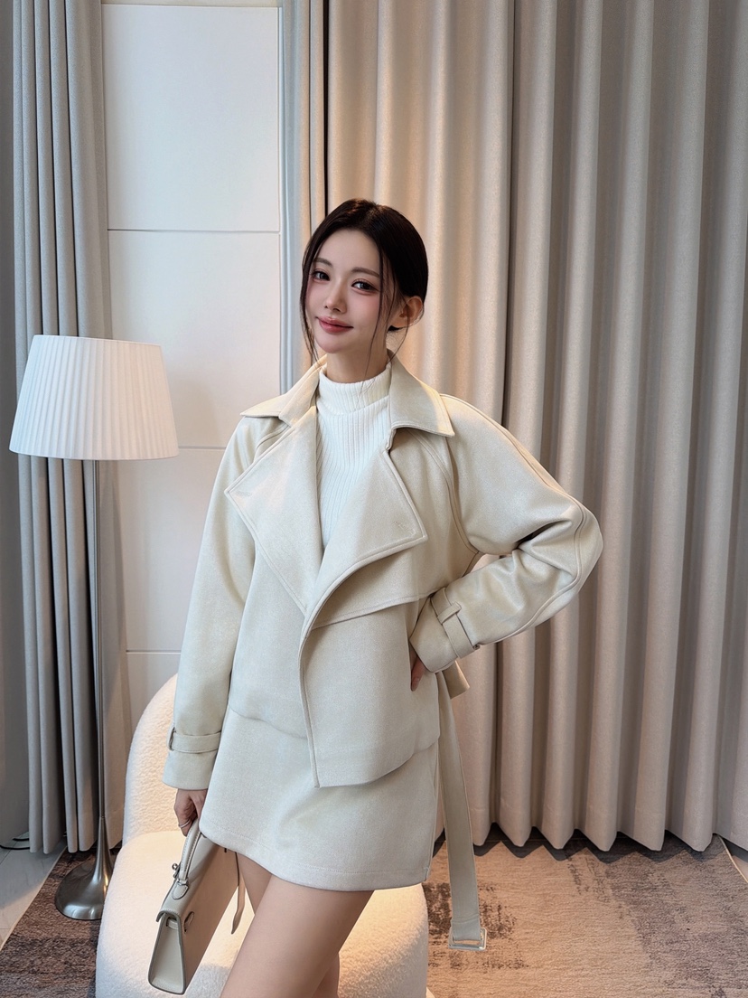 CLOTH東大門直郵女裝新品人氣時尚休閑夾克含腰帶短款麂皮CLOTH夾克