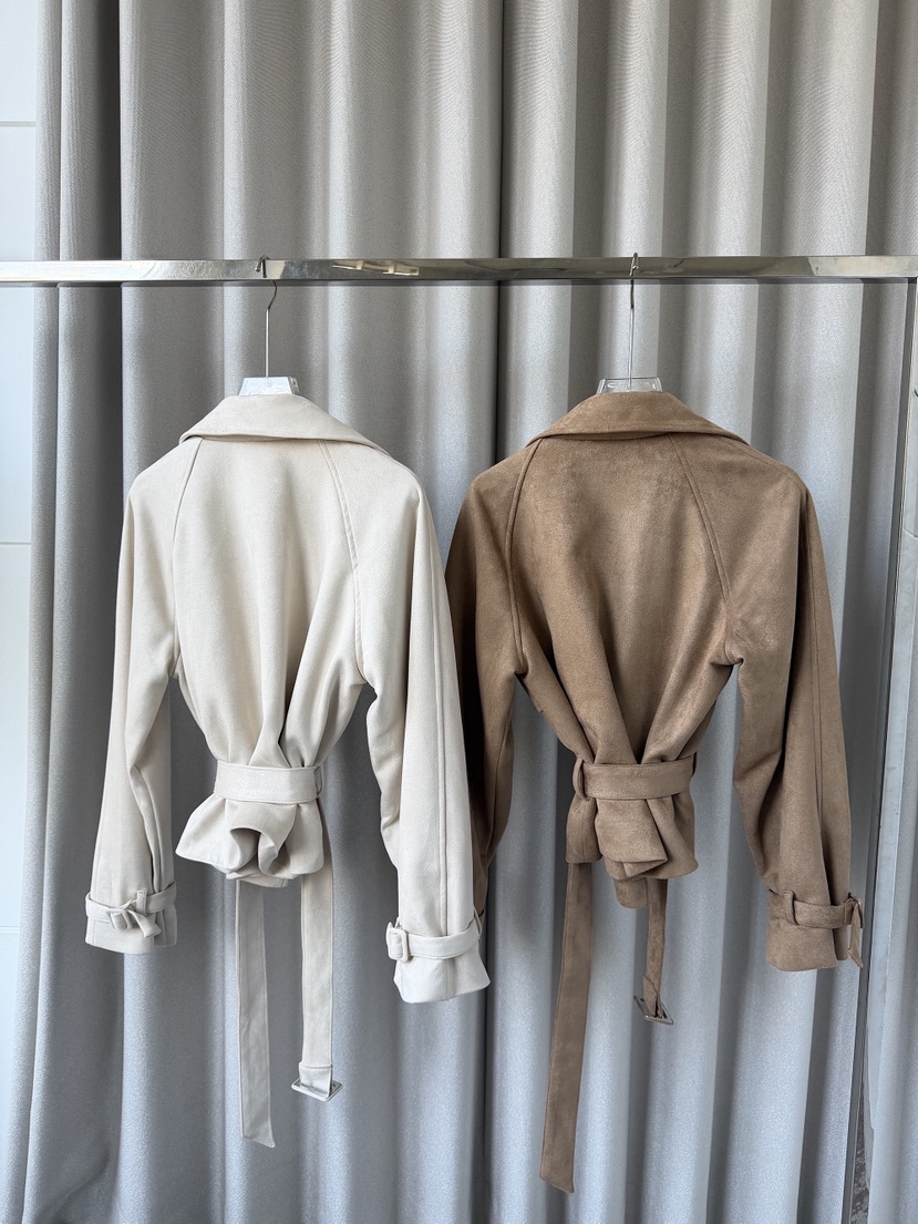 CLOTH東大門直郵女裝新品人氣時尚休閑夾克含腰帶短款麂皮CLOTH夾克