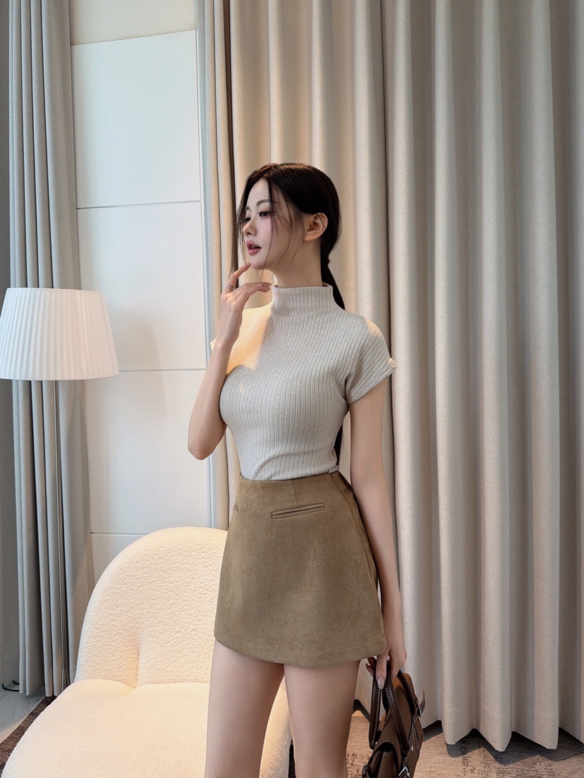 CLOTH東大門實拍女士新品時尚人氣推薦休閑真品裙褲麂皮絨CLOTH裙褲