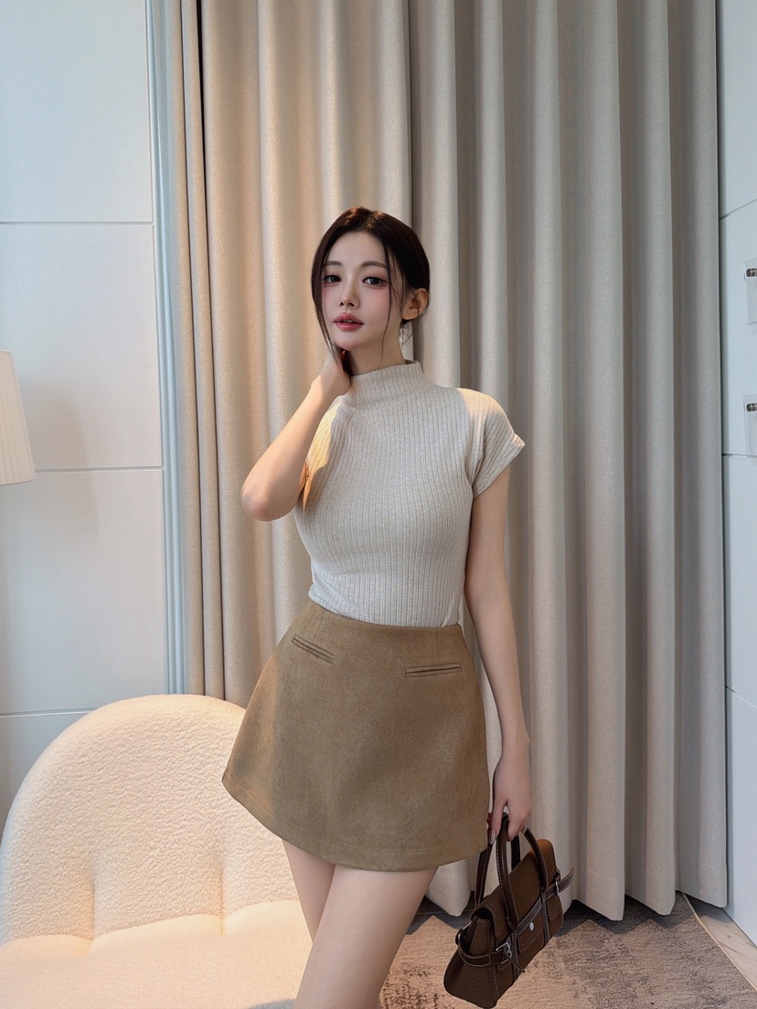 CLOTH東大門實拍女士新品時尚人氣推薦休閑真品裙褲麂皮絨CLOTH裙褲