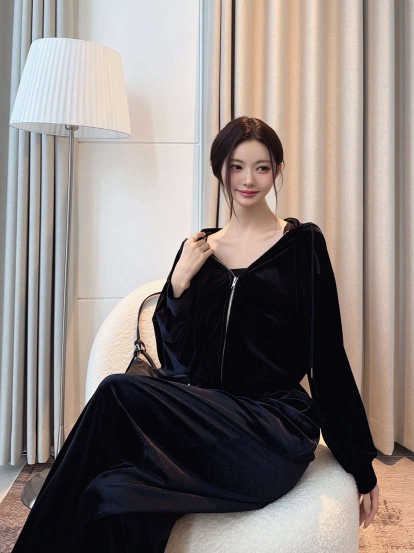 CLOTH韓國代購女裝新品人氣真品熱賣推薦套裝拉鏈連帽衫絨CLOTH套裝