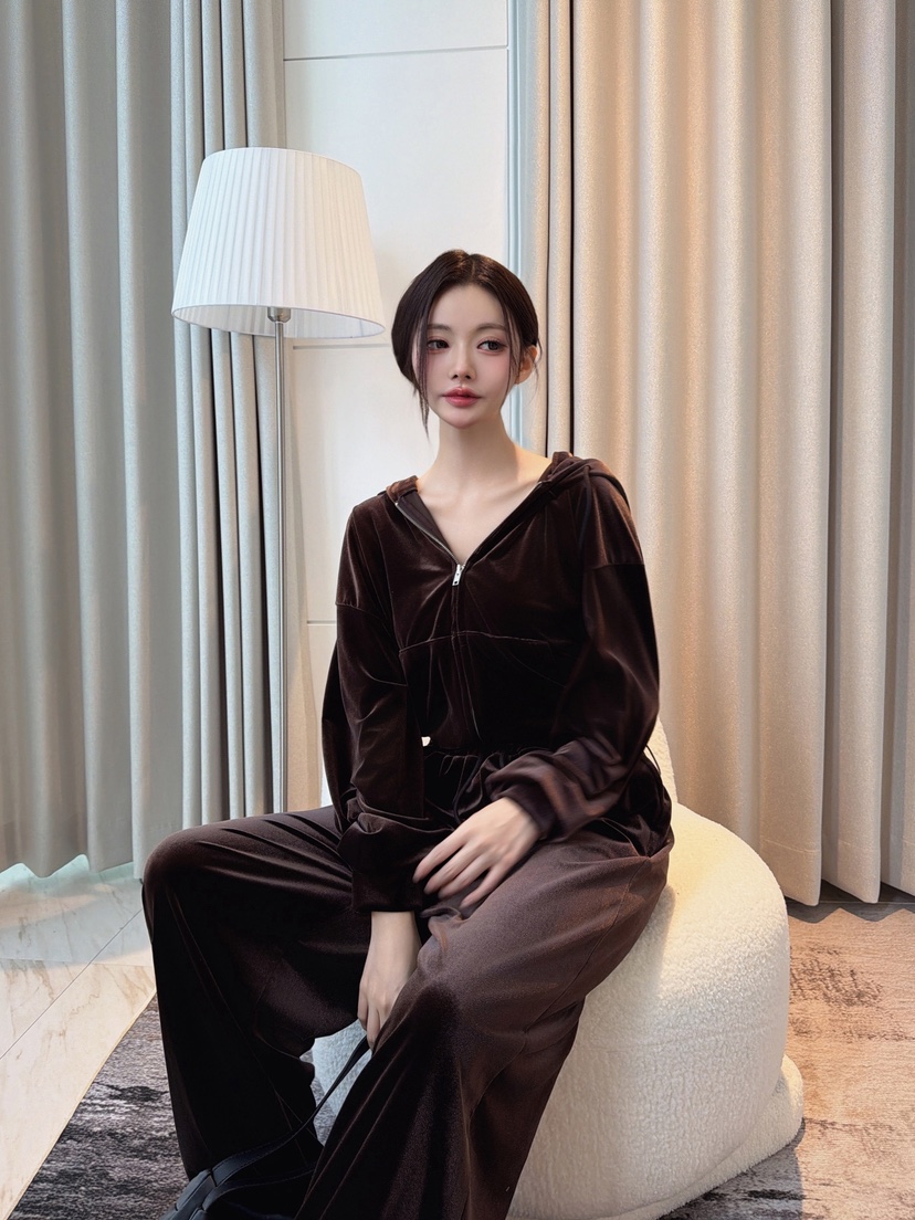 CLOTH韓國代購女裝新品人氣真品熱賣推薦套裝拉鏈連帽衫絨CLOTH套裝