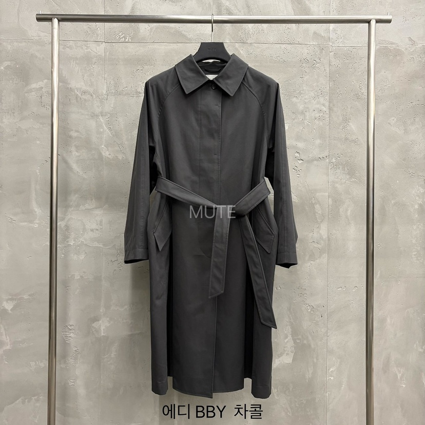 MUTE-P韓國直郵女士新品人氣休閑推薦熱賣長款風衣含腰帶MUTE長款風衣圖色3