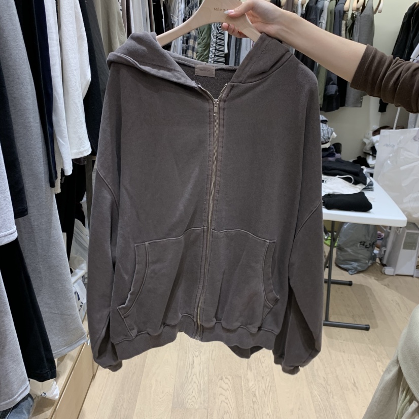 MONROE東大門實拍女裝新品時尚熱賣人氣推薦休閑衛衣兜帽MONROE衛衣圖色1棕色