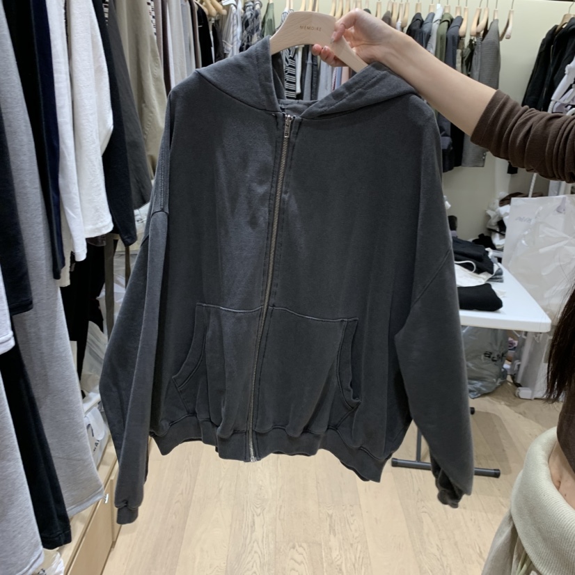 MONROE東大門實拍女裝新品時尚熱賣人氣推薦休閑衛衣兜帽MONROE衛衣圖色2墨