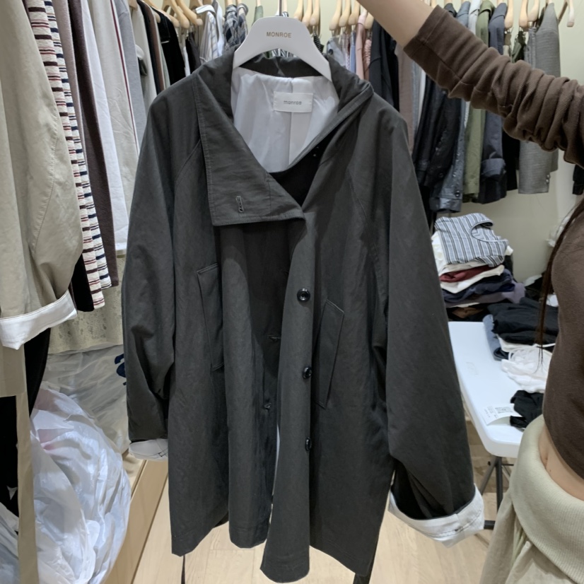 MONROE東大門直郵女裝新款推薦時尚休閑真品夾克含腰帶高領MONROE夾克圖色1
