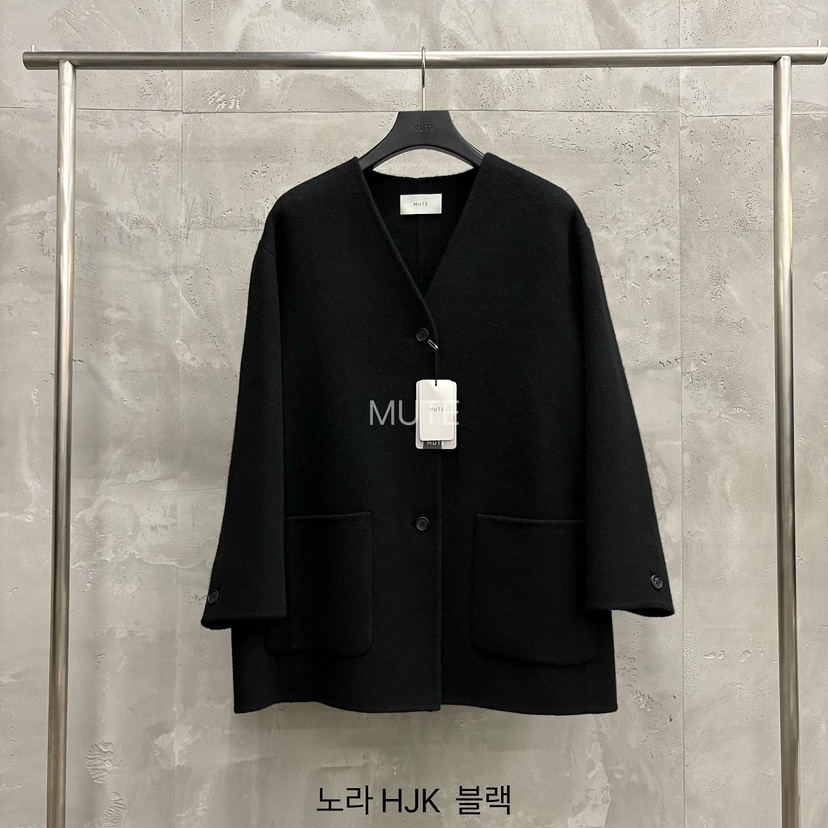 MUTE-P東大門代購女士新品時尚熱賣休閑人氣真品短款大衣MUTE短款大衣圖色4黑色