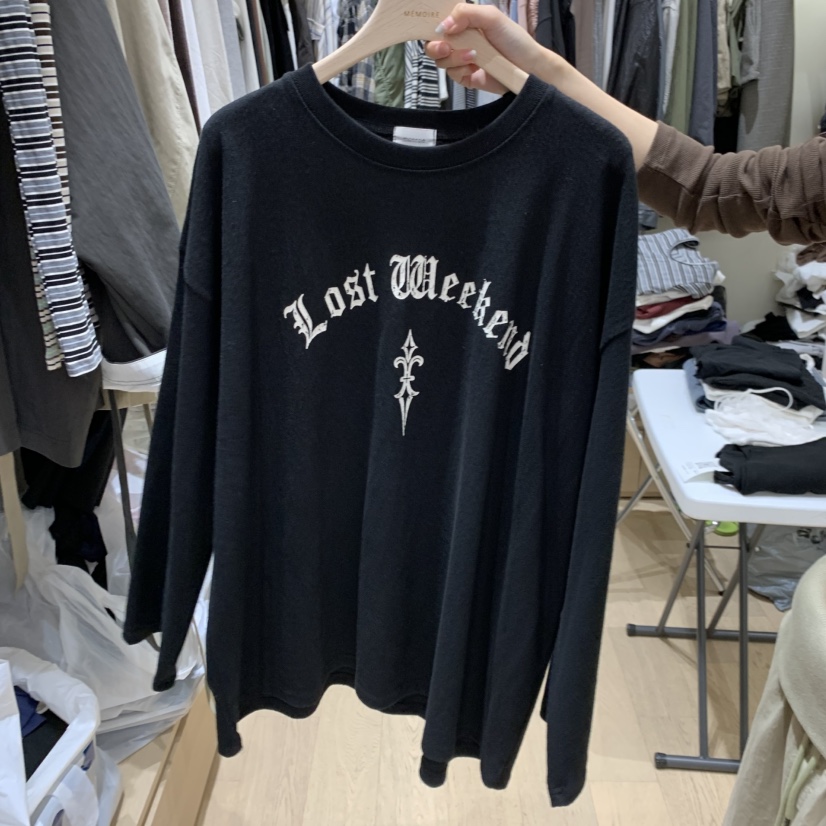 MONROE韓國直郵女裝新品熱賣休閑真品時尚人氣長袖T恤印花MONROE長袖T恤圖色3