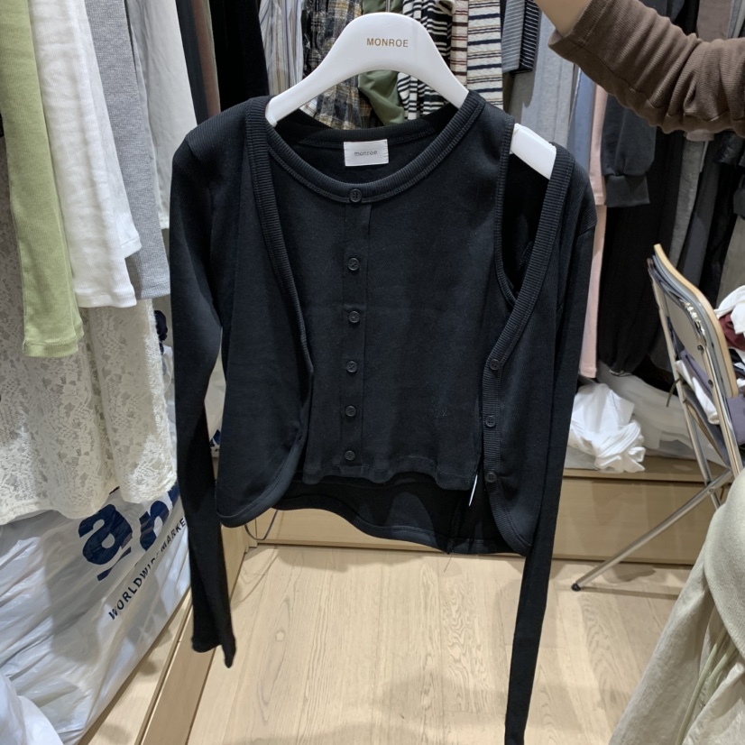 MONROE韓國直郵女裝新款時尚真品推薦休閑熱賣套裝開衫無袖MONROE套裝圖色3