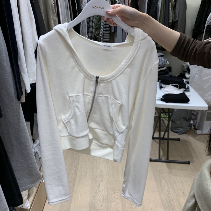 MONROE韓國直郵女士新品人氣真品熱賣休閑衛衣拉鏈連帽衫MONROE衛衣圖色1