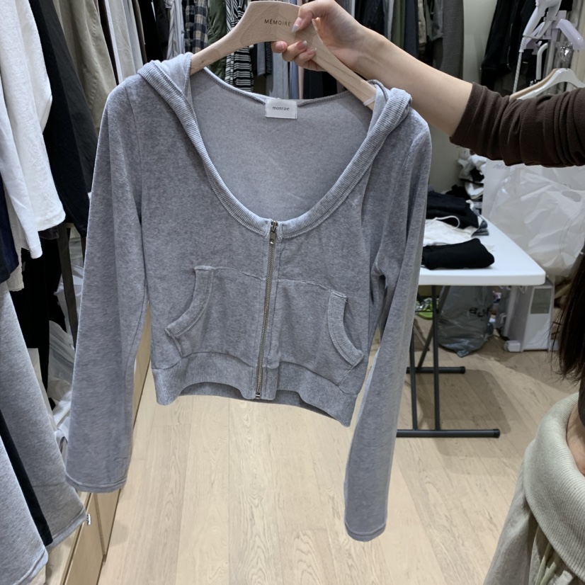 MONROE韓國直郵女士新品人氣真品熱賣休閑衛衣拉鏈連帽衫MONROE衛衣圖色3