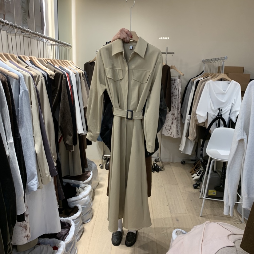 ARCHER東大門代購女裝新品熱賣時尚人氣連衣裙含腰帶口袋ARCHER連衣裙圖色1