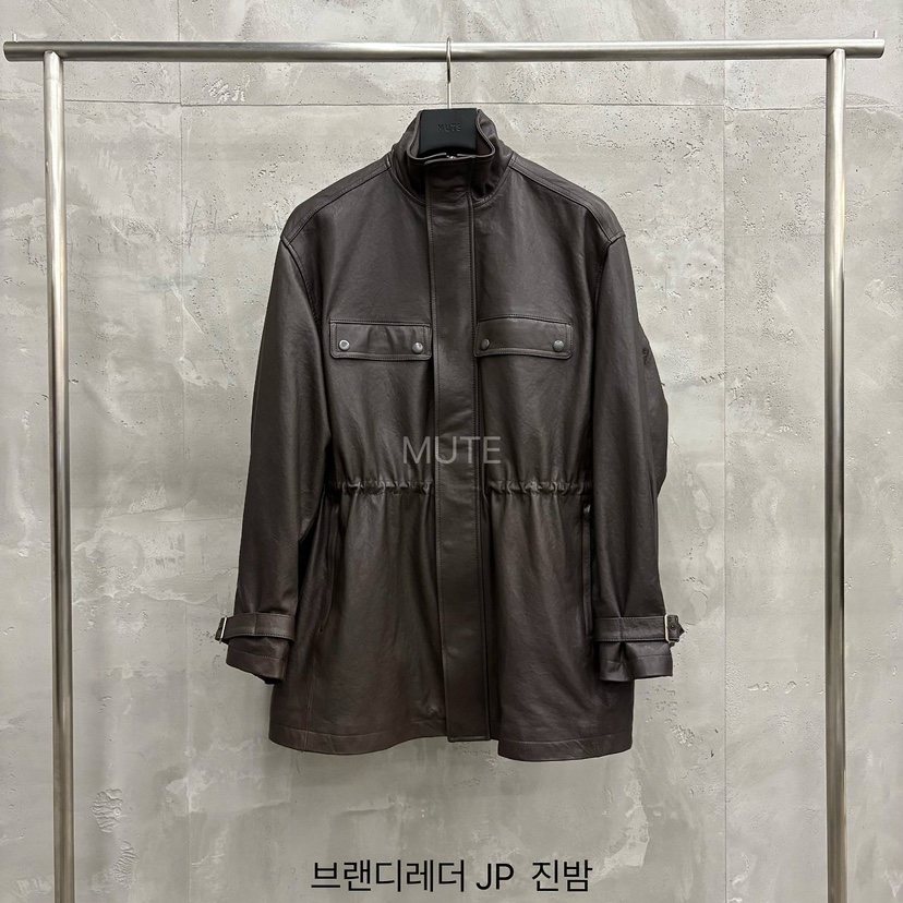 MUTE-P東大門代購女士新款真品熱賣推薦時尚休閑皮衣皮革MUTE皮衣圖色2深棕色