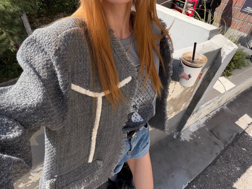 ZEROZERO東大門直郵女裝新品真品休閑熱賣時尚夾克粗花呢ZEROZERO夾克
