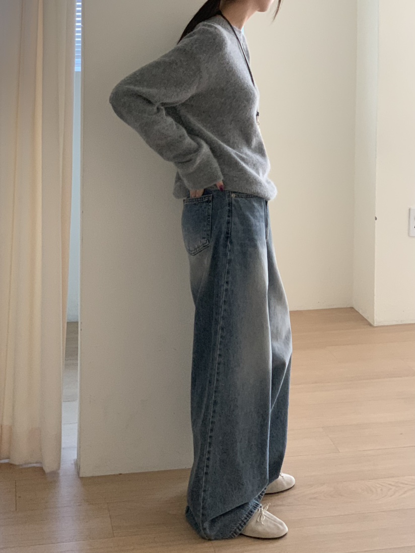 LOGON韓國代購女裝新款推薦休閑人氣時尚真品熱賣牛仔褲LOGON牛仔褲