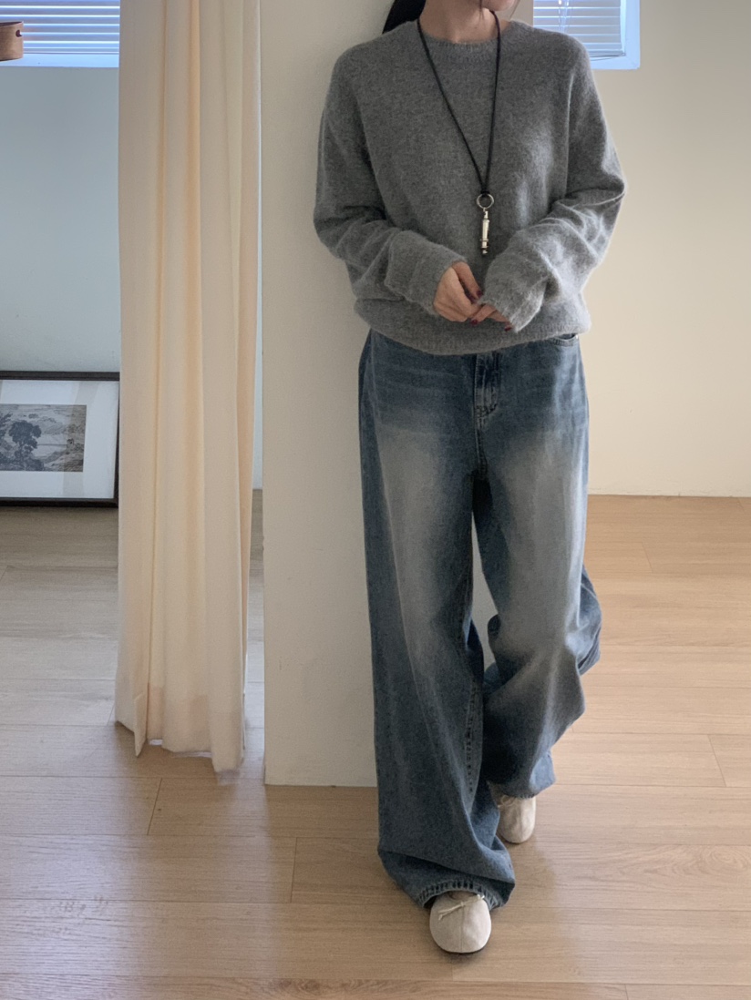 LOGON韓國代購女裝新款推薦休閑人氣時尚真品熱賣牛仔褲LOGON牛仔褲