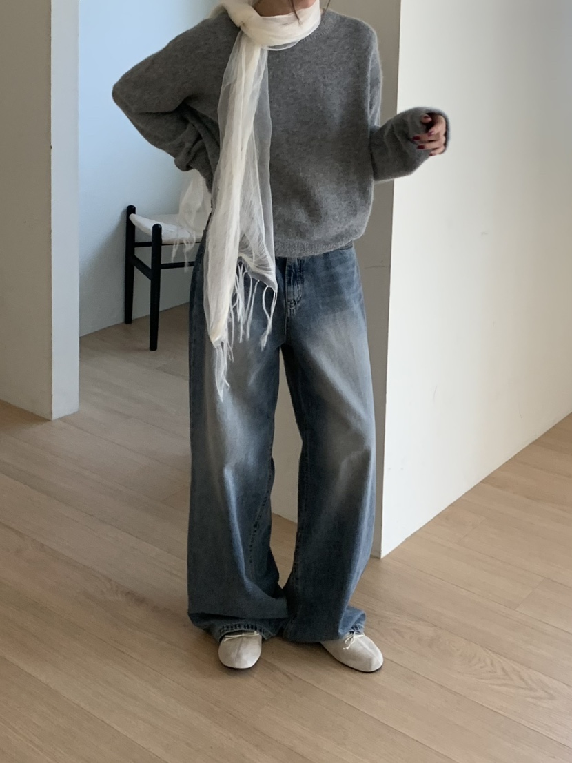 LOGON韓國代購女裝新款推薦休閑人氣時尚真品熱賣牛仔褲LOGON牛仔褲