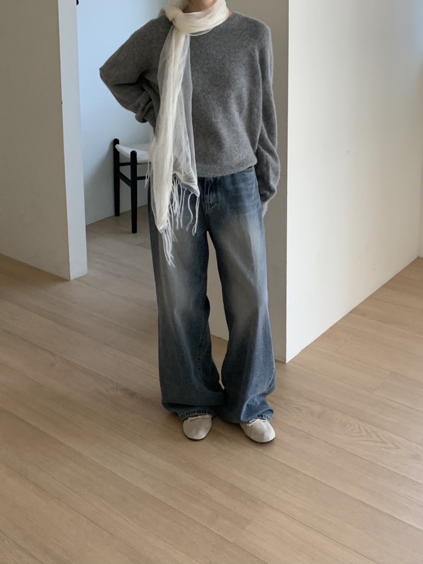 LOGON韓國代購女裝新款推薦休閑人氣時尚真品熱賣牛仔褲LOGON牛仔褲