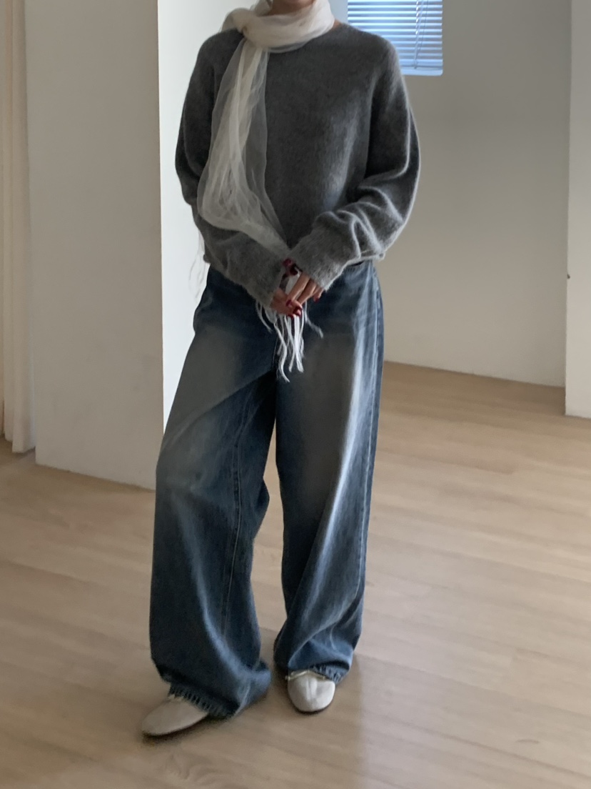 LOGON韓國代購女裝新款推薦休閑人氣時尚真品熱賣牛仔褲LOGON牛仔褲