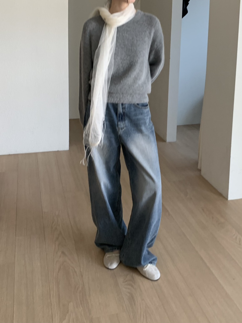 LOGON韓國代購女裝新款推薦休閑人氣時尚真品熱賣牛仔褲LOGON牛仔褲