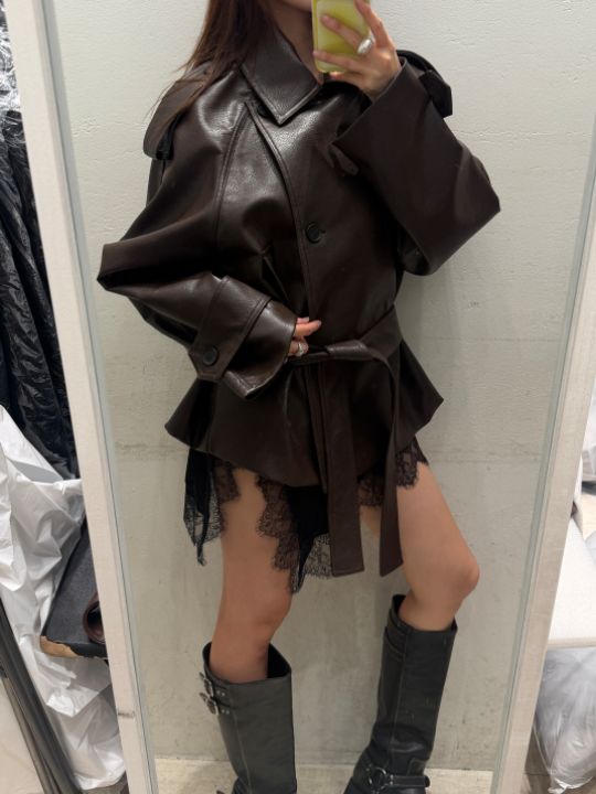 mars韓國代購女裝新品熱賣真品時尚推薦人氣休閑皮衣mars皮衣