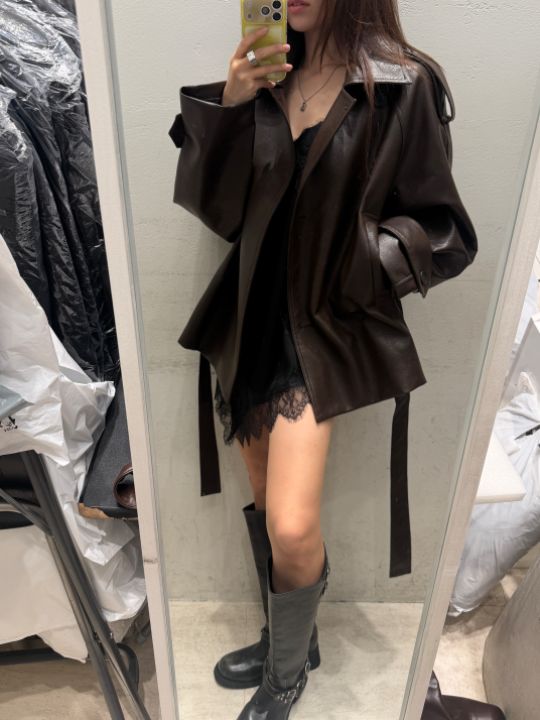 mars韓國代購女裝新品熱賣真品時尚推薦人氣休閑皮衣mars皮衣