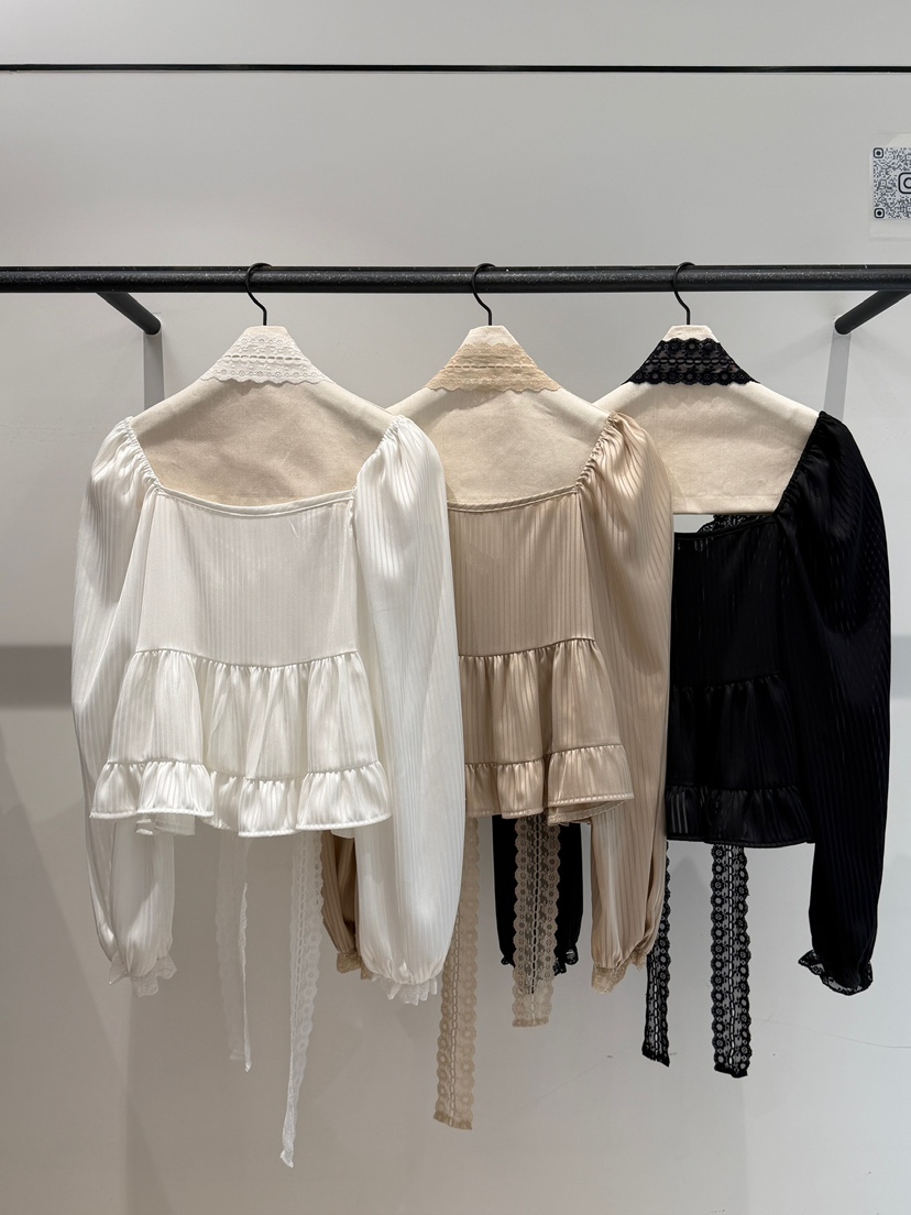 LOVE PULL東大門實拍女裝新品熱賣休閑襯衫蕾絲衫含脖帶LOVE PULL襯衫/蕾絲衫