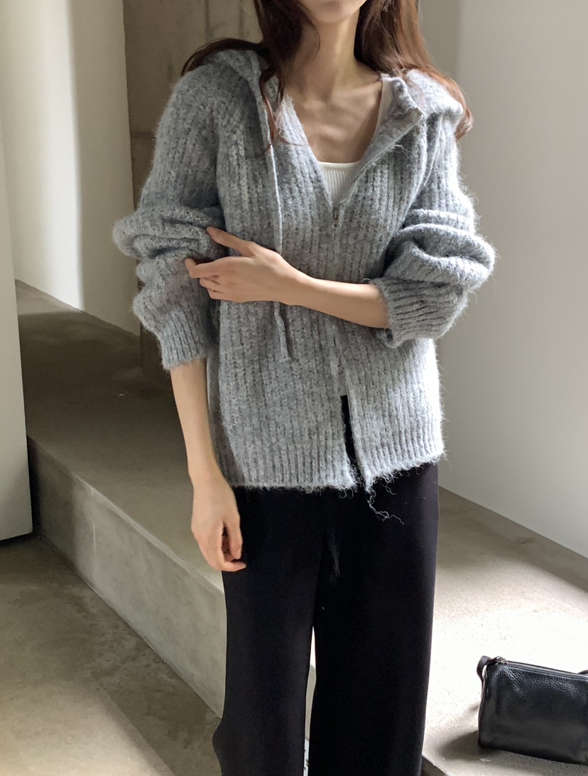 NOTICE東大門實拍女士新款人氣真品休閑推薦開衫拉鏈連帽NOTICE開衫