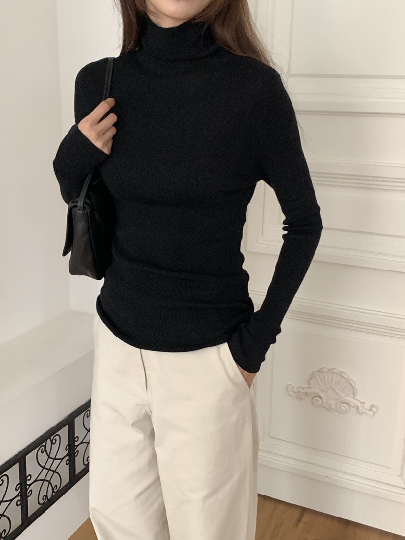 NOTICE韓國直郵女士新品熱賣時尚真品休閑針織衫舒適的高領NOTICE針織衫