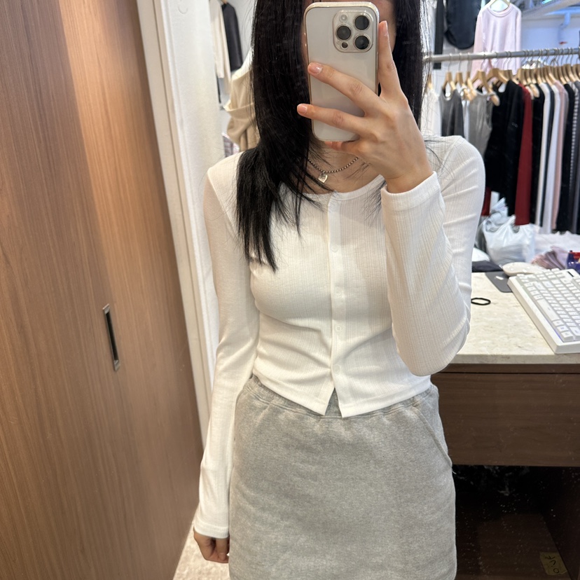ON THE MODE韓國代購女裝新品人氣休閑長袖T恤開衫條紋ON THE MODE長袖T恤