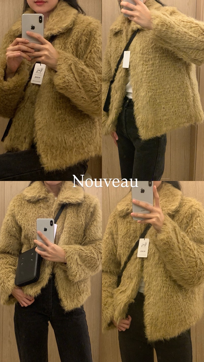 NOUVEAU東大門直郵女士新品熱賣真品人氣時尚短款大衣毛皮NOUVEAU短款大衣