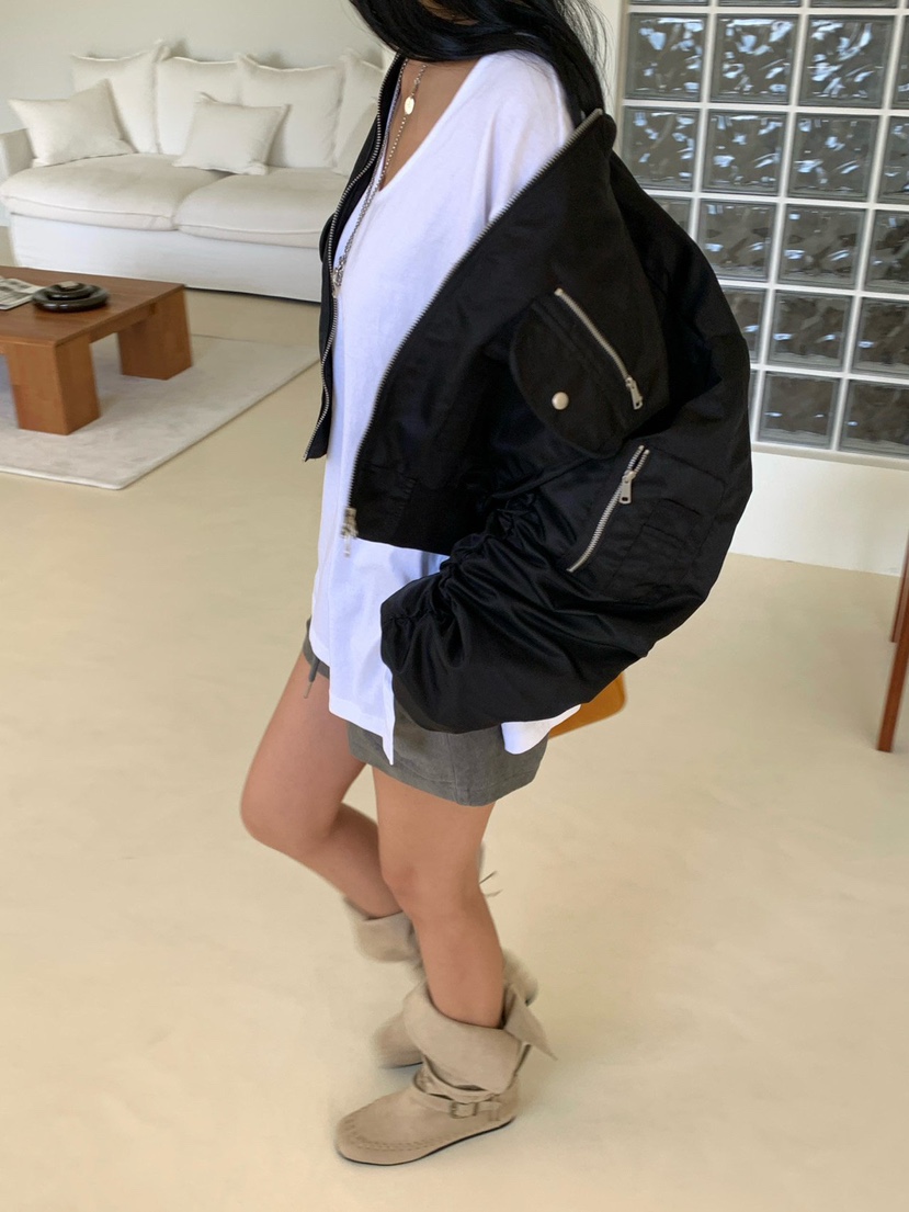 REVE CITE-L東大門代購女裝新品真品推薦休閑夾克口袋拉鏈REVE CITE-L夾克