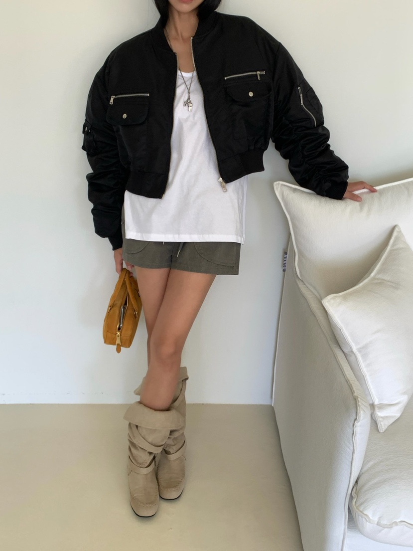 REVE CITE-L東大門代購女裝新品真品推薦休閑夾克口袋拉鏈REVE CITE-L夾克