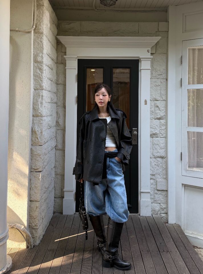 mars韓國代購女裝新款休閑人氣真品熱賣時尚推薦皮衣含腰帶mars皮衣