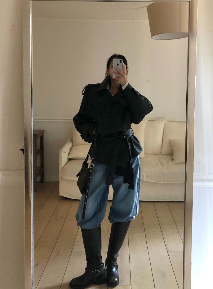 mars韓國代購女裝新款休閑人氣真品熱賣時尚推薦皮衣含腰帶mars皮衣圖色1