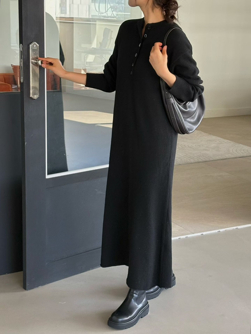 BINUS東大門代購女裝新款人氣休閑真品熱賣時尚連衣裙含腰繩BINUS連衣裙