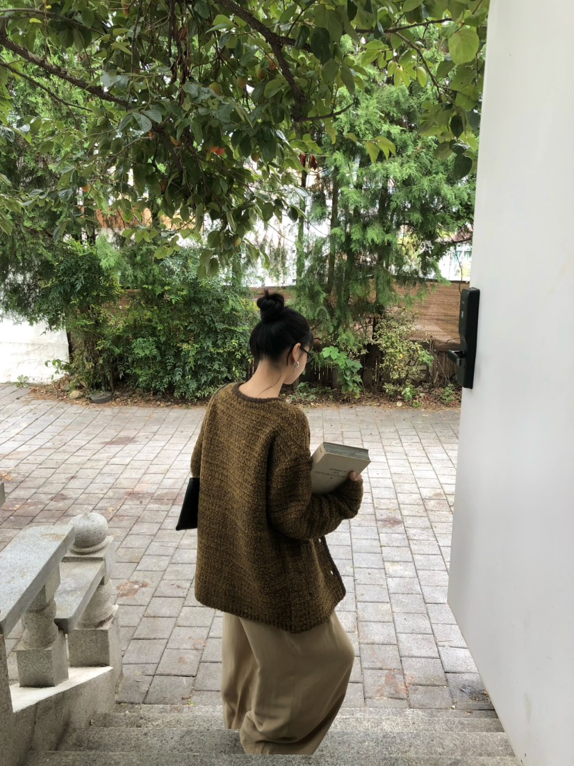 OUPPT韓國直郵女裝新款熱賣時尚休閑針織衫不含內搭粗花呢OUPPT針織衫