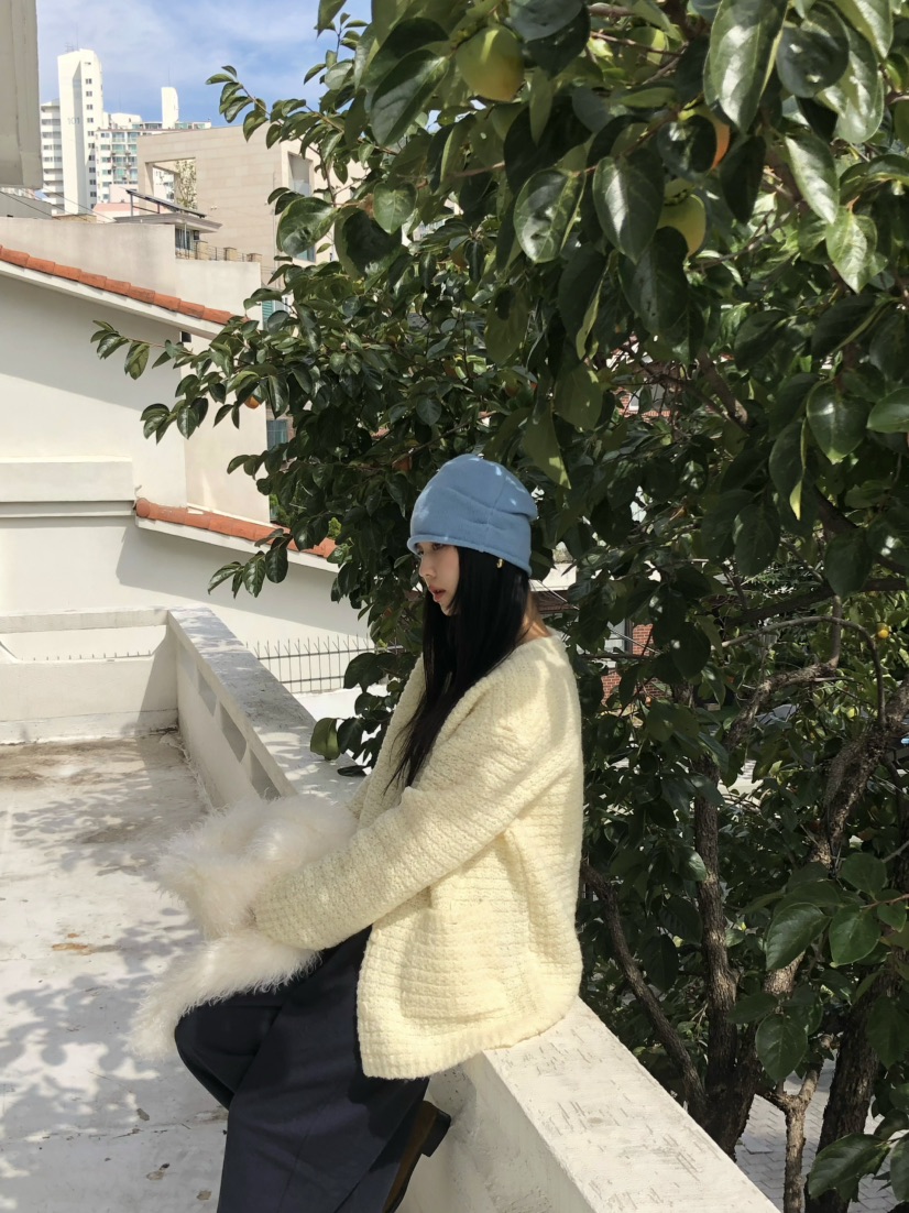OUPPT韓國直郵女裝新款熱賣時尚休閑針織衫不含內搭粗花呢OUPPT針織衫