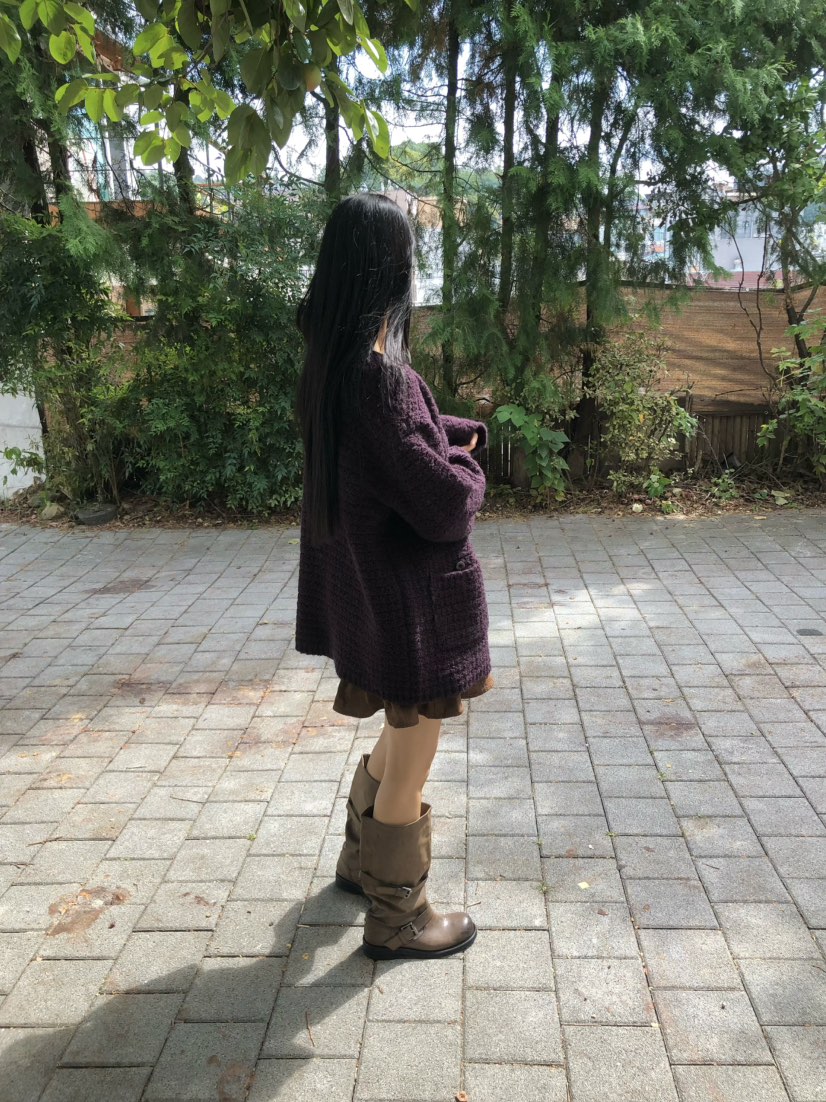 OUPPT韓國直郵女裝新款熱賣時尚休閑針織衫不含內搭粗花呢OUPPT針織衫
