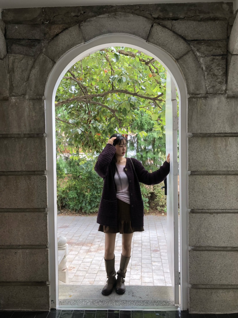 OUPPT韓國直郵女裝新款熱賣時尚休閑針織衫不含內搭粗花呢OUPPT針織衫