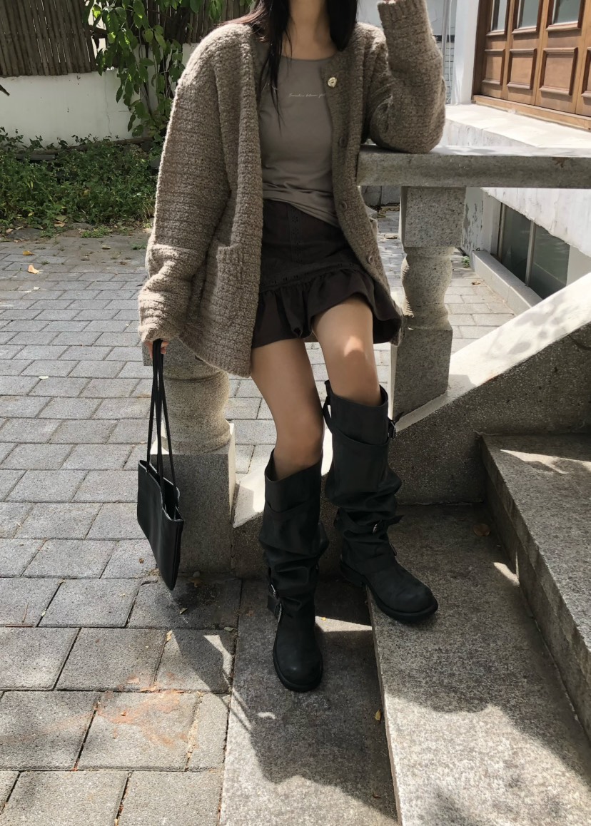 OUPPT韓國直郵女裝新款熱賣時尚休閑針織衫不含內搭粗花呢OUPPT針織衫