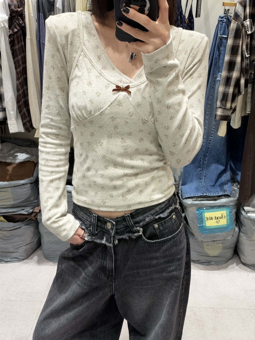 SHIRRING東大門實拍女裝新品熱賣真品時尚人氣休閑長袖T恤SHIRRING長袖T恤