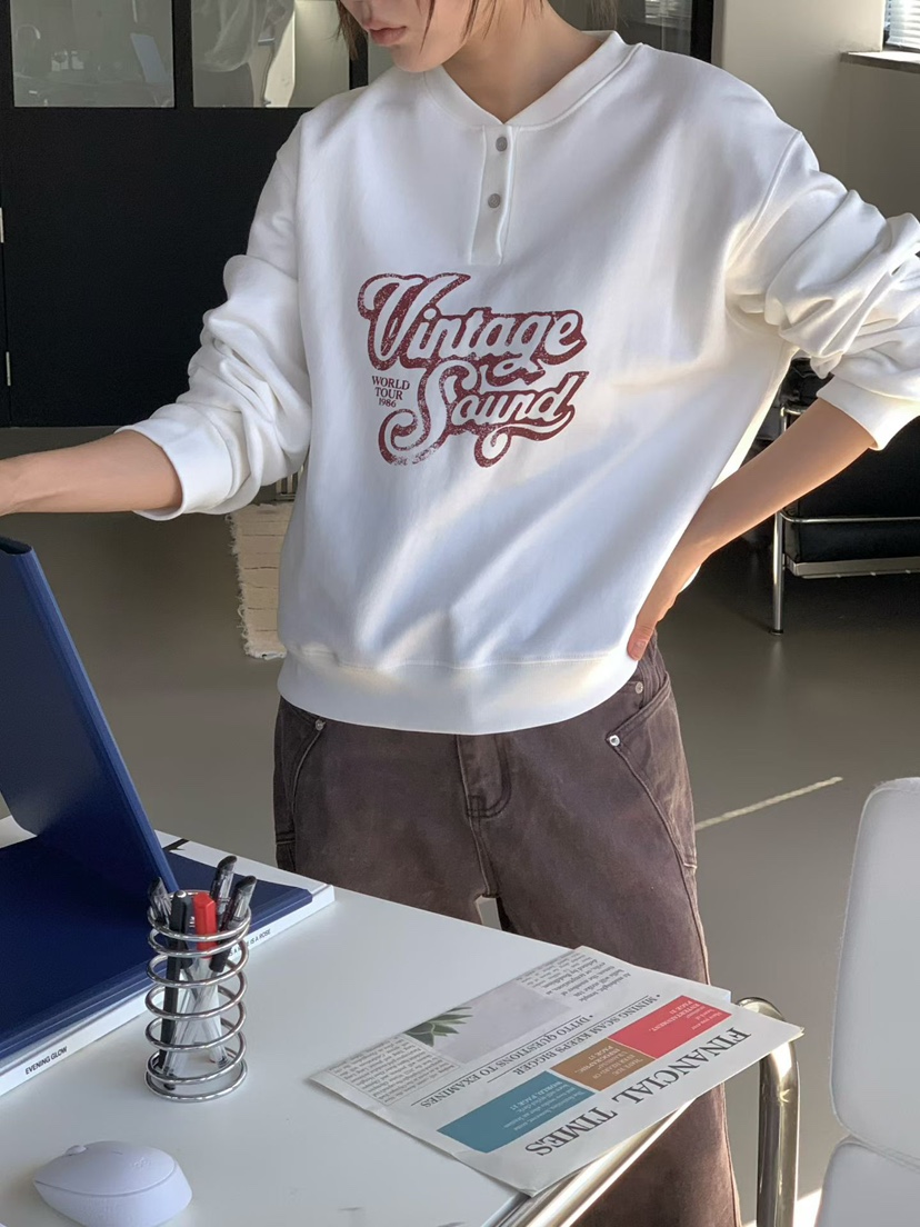 BINUS東大門直郵女裝新品熱賣推薦休閑人氣時尚真品衛衣復古BINUS衛衣圖色1