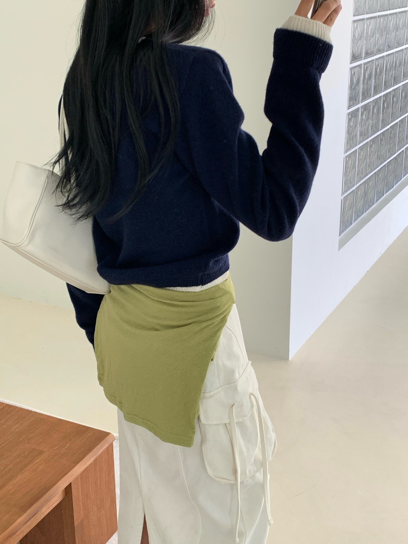 REVE CITE-L東大門代購女裝新品推薦休閑針織衫撞色開衫REVE CITE-L針織衫