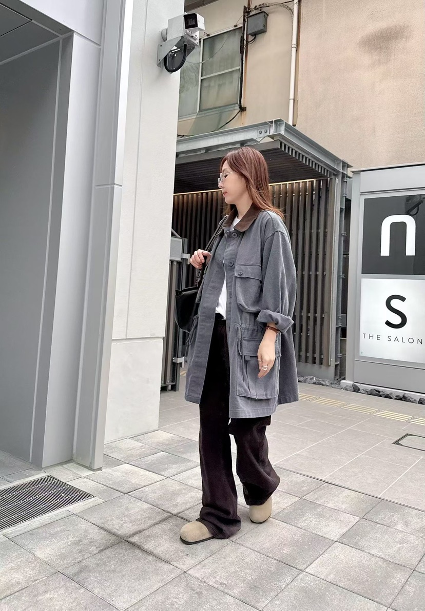 BINUS東大門直郵女士新品休閑熱賣時尚人氣推薦長款風衣口袋BINUS長款風衣